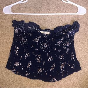 Ruffle floral tube top